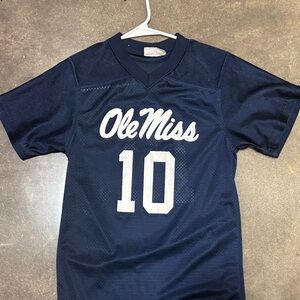 Ole Miss Jersey Dark Blue Sports Jersey with Number 10